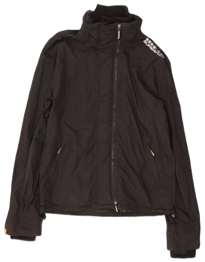 Superdry Chaqueta impermeable gráfica para hombre UK 44 2XL Poliéster negro