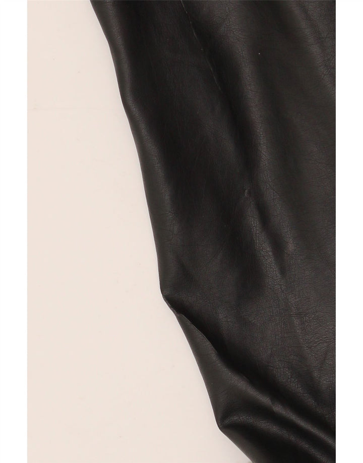 French Connection Chaqueta motera corta para mujer UK 6 XS Poliuretano negro