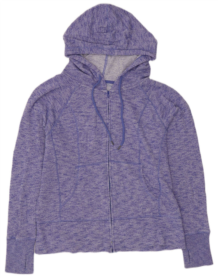 GAP Suéter con capucha y cremallera para mujer UK 46 Grande Algodón moteado morado
