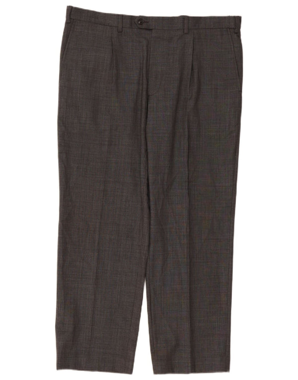 Marks & Spencer Pantalón de traje recto para hombre W38 L29 Gris