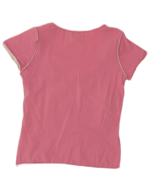 Colmar Camiseta gráfica ajustada para mujer UK 46 Logotipo de algodón rosa grande