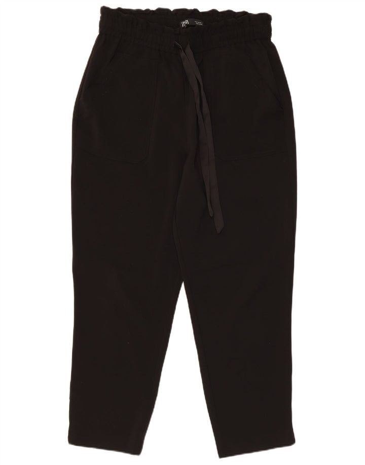 Zara Mujer Pantalón Corto Tapered Mediano W28 L25 Poliéster Negro