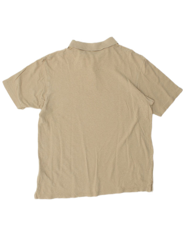 EDDIE BAUER Polo Hombre Lino Beige Medio