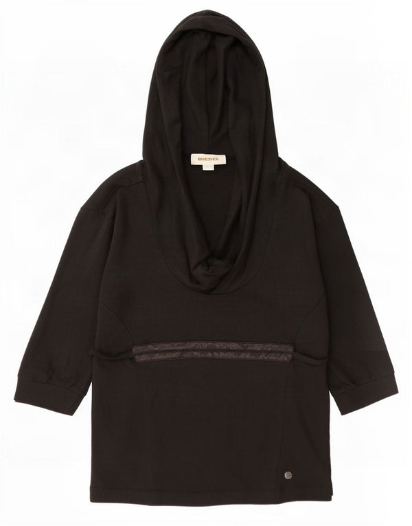 Diesel Mujer Sudadera Con Capucha Manga 3/4 UK 10 Small Gris Algodón