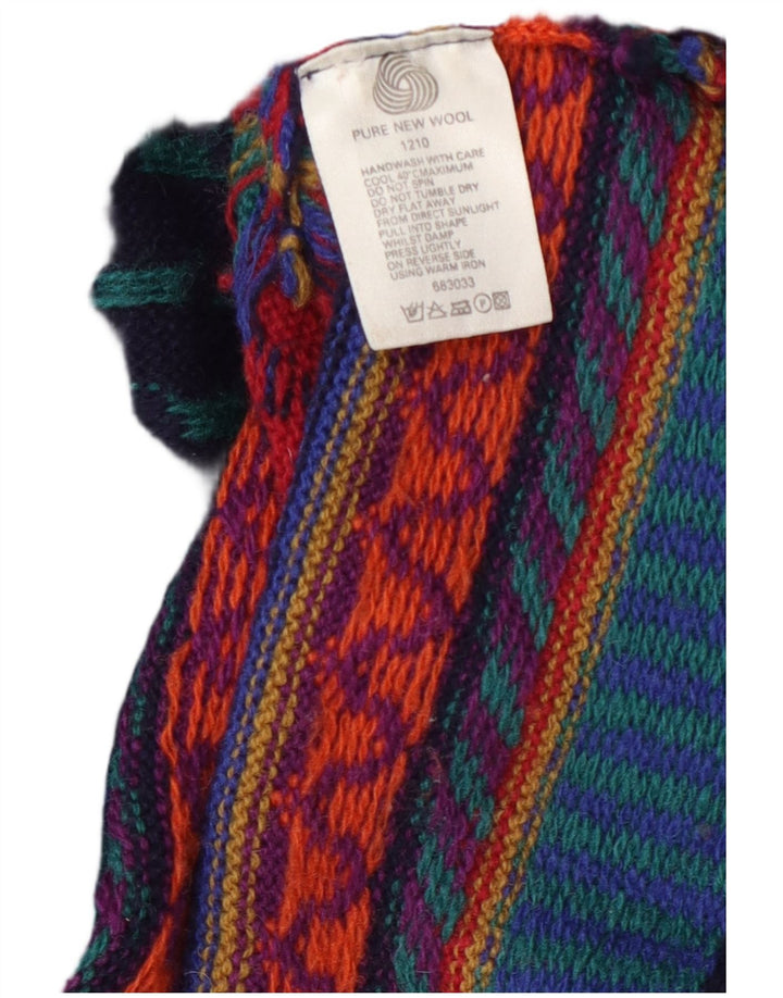 Tulchan - Cárdigan para mujer, talla 40, tamaño mediano, lana geométrica multicolor