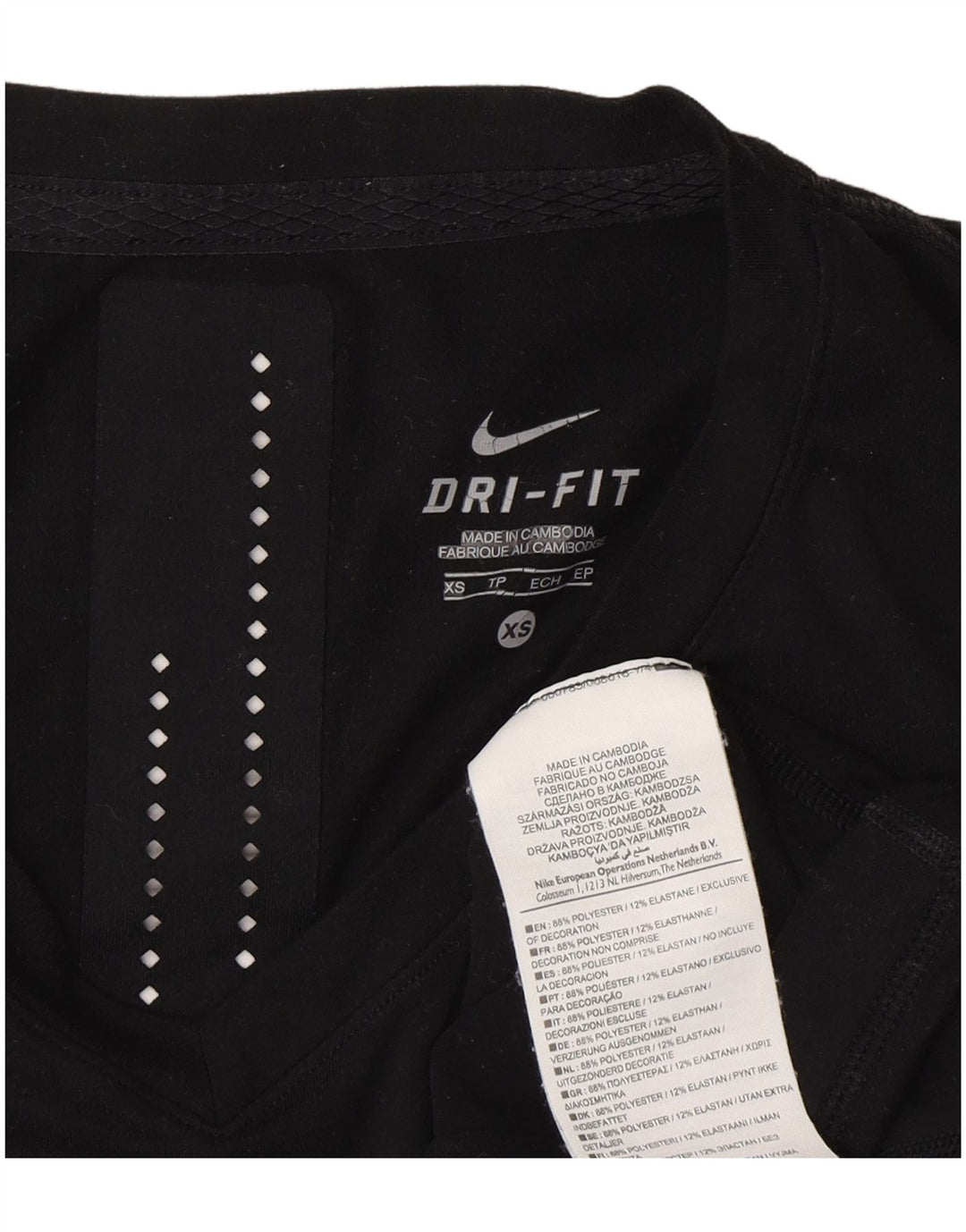 Nike Dri Fit Graphic Top manga larga para hombre XS poliéster negro