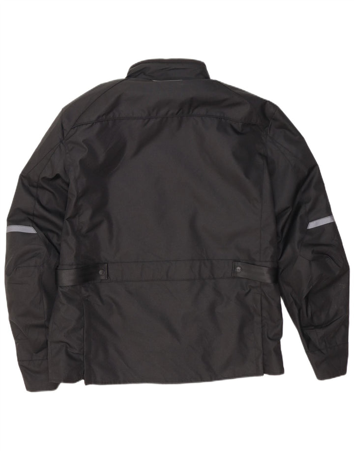 Vintage Hombres Moto Racer Utility Chaqueta Reino Unido 44 2XL Poliéster Negro