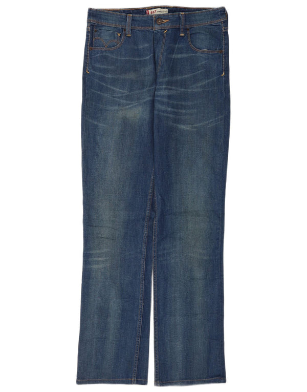 Levi's Womens 627 Straight Jeans W31 L34 Blue Cotton