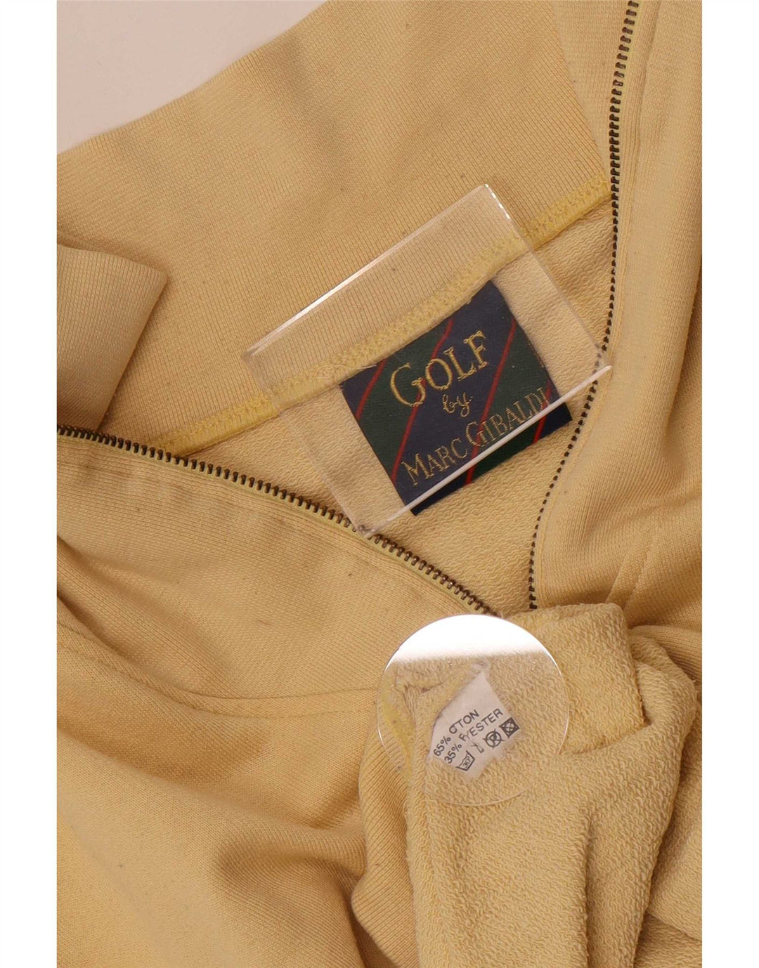 Marc Gibaldi Mens Golf Graphic Zip Neck Sudadera Jumper Grande Amarillo