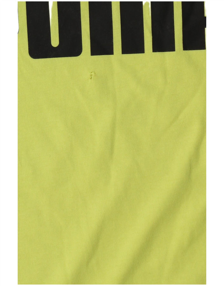 PUMA Camiseta sin mangas estampada de algodón verde medio para hombre