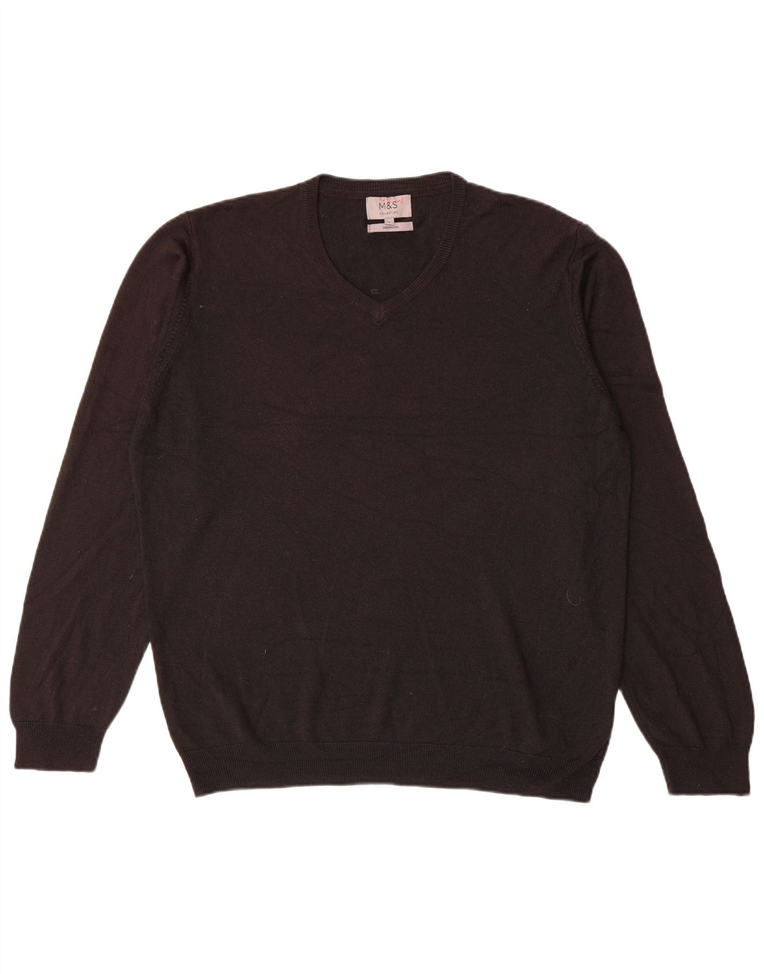 Marks & Spencer Suéter con Cuello en V para Hombre XL Acrílico Negro