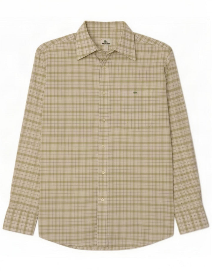 Camisa Lacoste para hombre talla 41 Algodón a cuadros verde grande