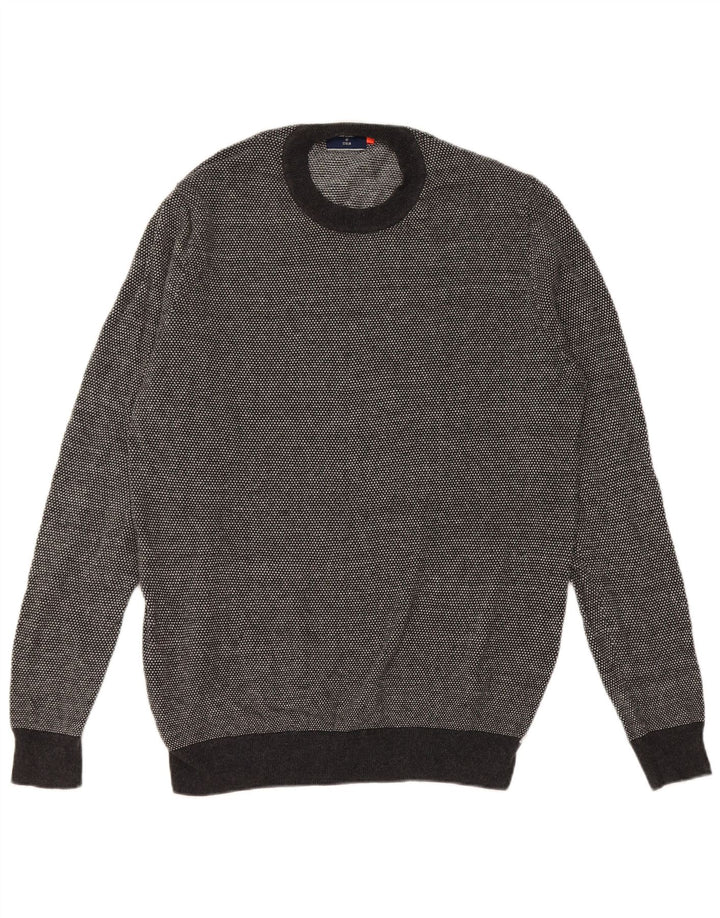 Superdry Jersey con cuello redondo para hombre de algodón moteado gris grande