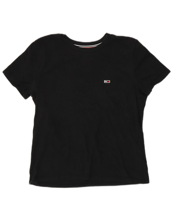 Tommy Hilfiger Camiseta para mujer Top UK 10 Small Black Cotton