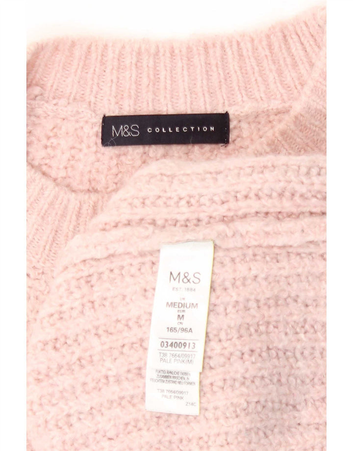 Marks & Spencer Jersey extragrande con cuello redondo para mujer, talla 44, color rosa medio