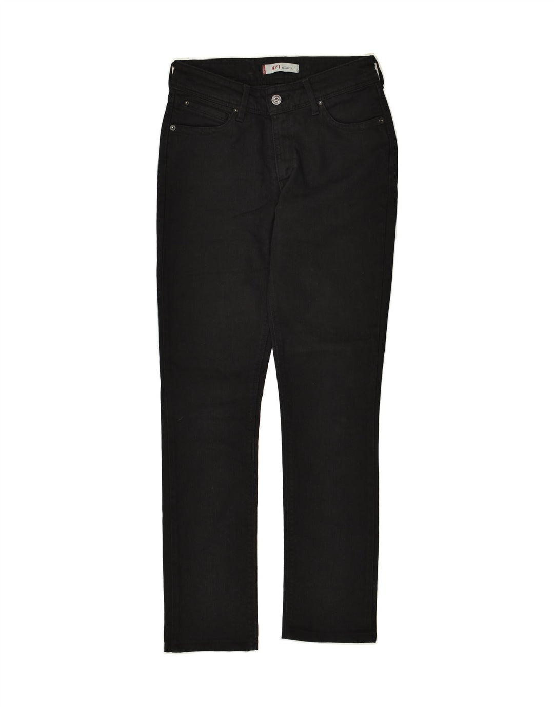 LEVI'S Womens 471 Slim Jeans W29 L30 Black Cotton Vintage Levi's and Second-Hand Levi's from Messina Hembry 