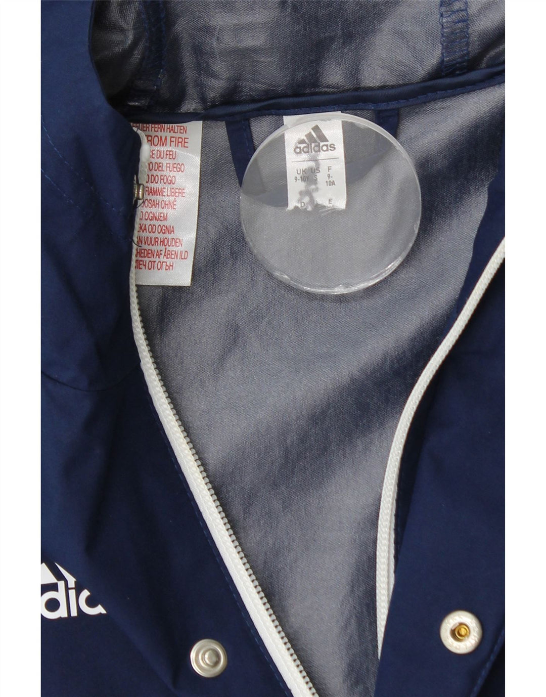 Adidas Chubasquero con capucha para niño 9-10 años Azul Marino Poliéster