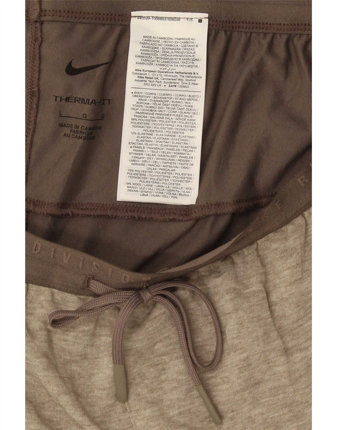 Nike - Pantalones de chándal Therma-Fit para hombre, poliéster moteado gris grande