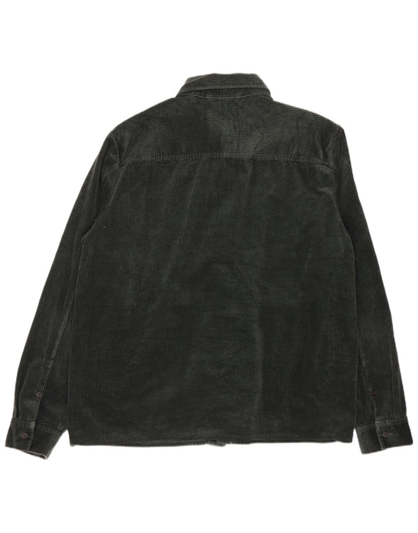 Camisa de pana para hombre COS Algodón verde medio