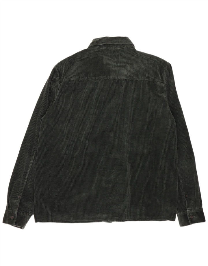 Camisa de pana para hombre COS Algodón verde medio