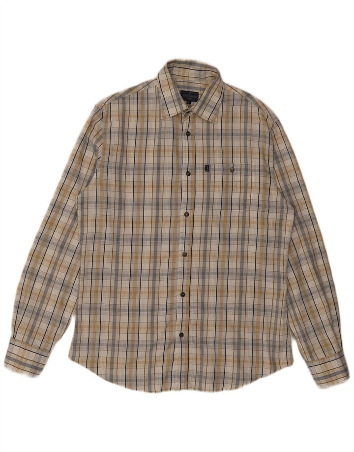 Camisa Hombre Trussardi Jeans Large Cuadros Beige
