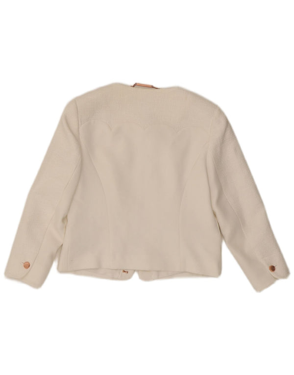Ted Baker - Chaqueta corta para mujer, talla 3, poliéster blanco mediano