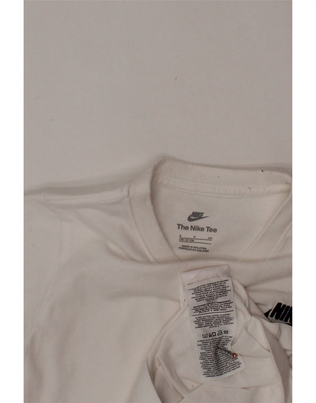 NIKE Camiseta para niño Top 8-9 años Small Blanco Algodón