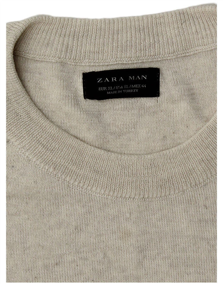 Zara Hombre Jersey Cuello Redondo Jersey XL Gris