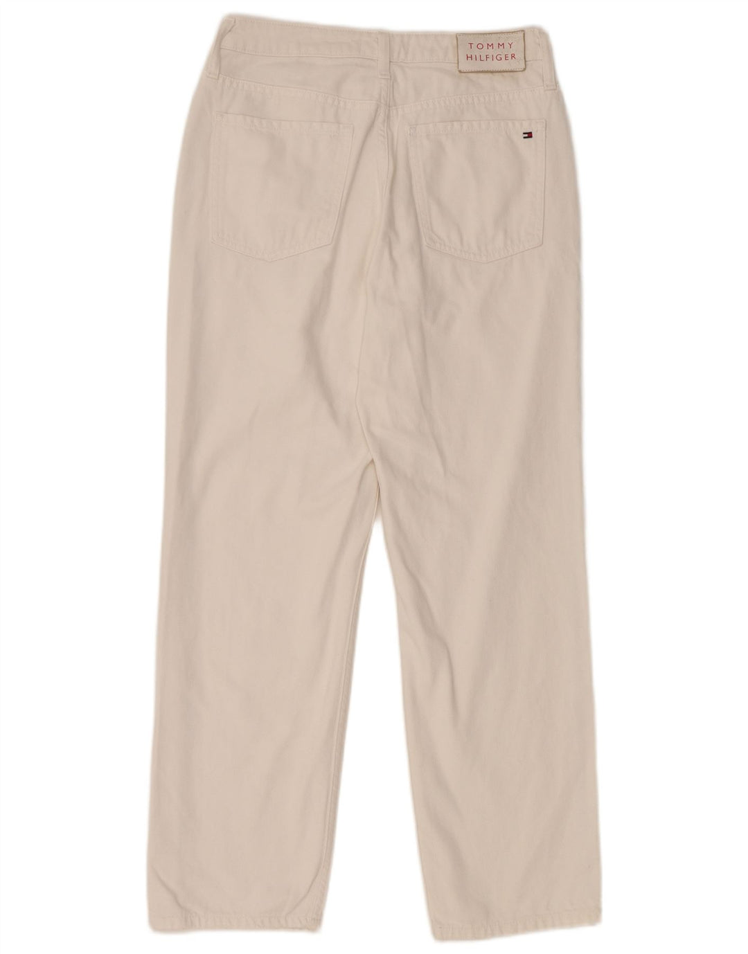 TOMMY HILFIGER Vaqueros rectos desgastados para mujer W29 L28 Algodón blanco