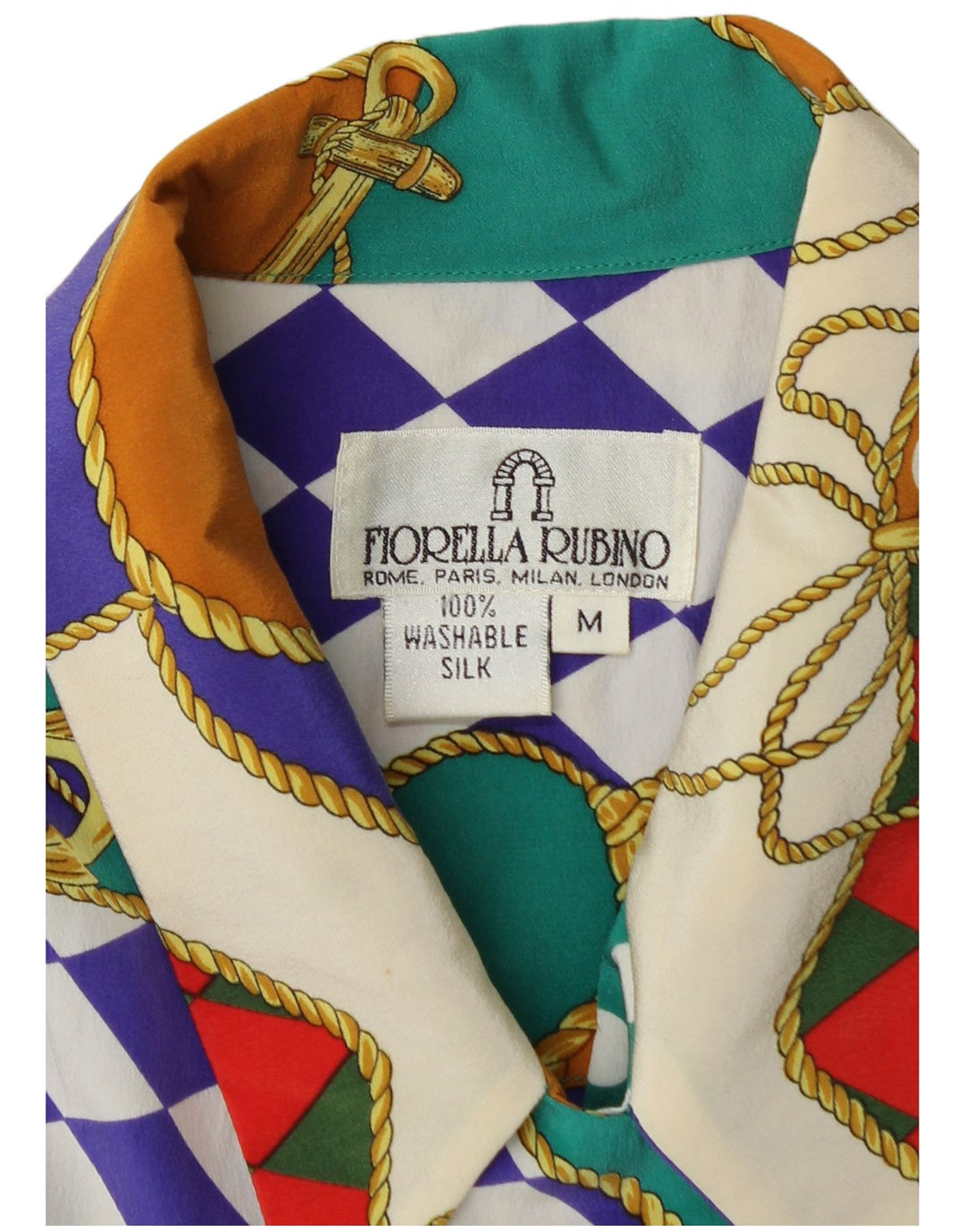 FIORELLA RUBINO Blusa camisera para mujer UK 40 Mediana Patchwork multicolor