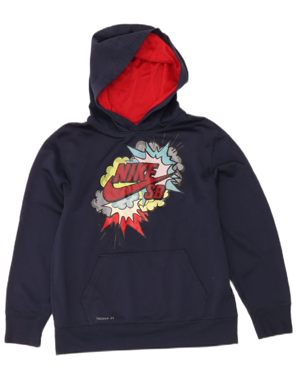 Sudadera con Capucha Gráfica Nike Boys Therma-Fit 12-13 Años Grande Azul Marino