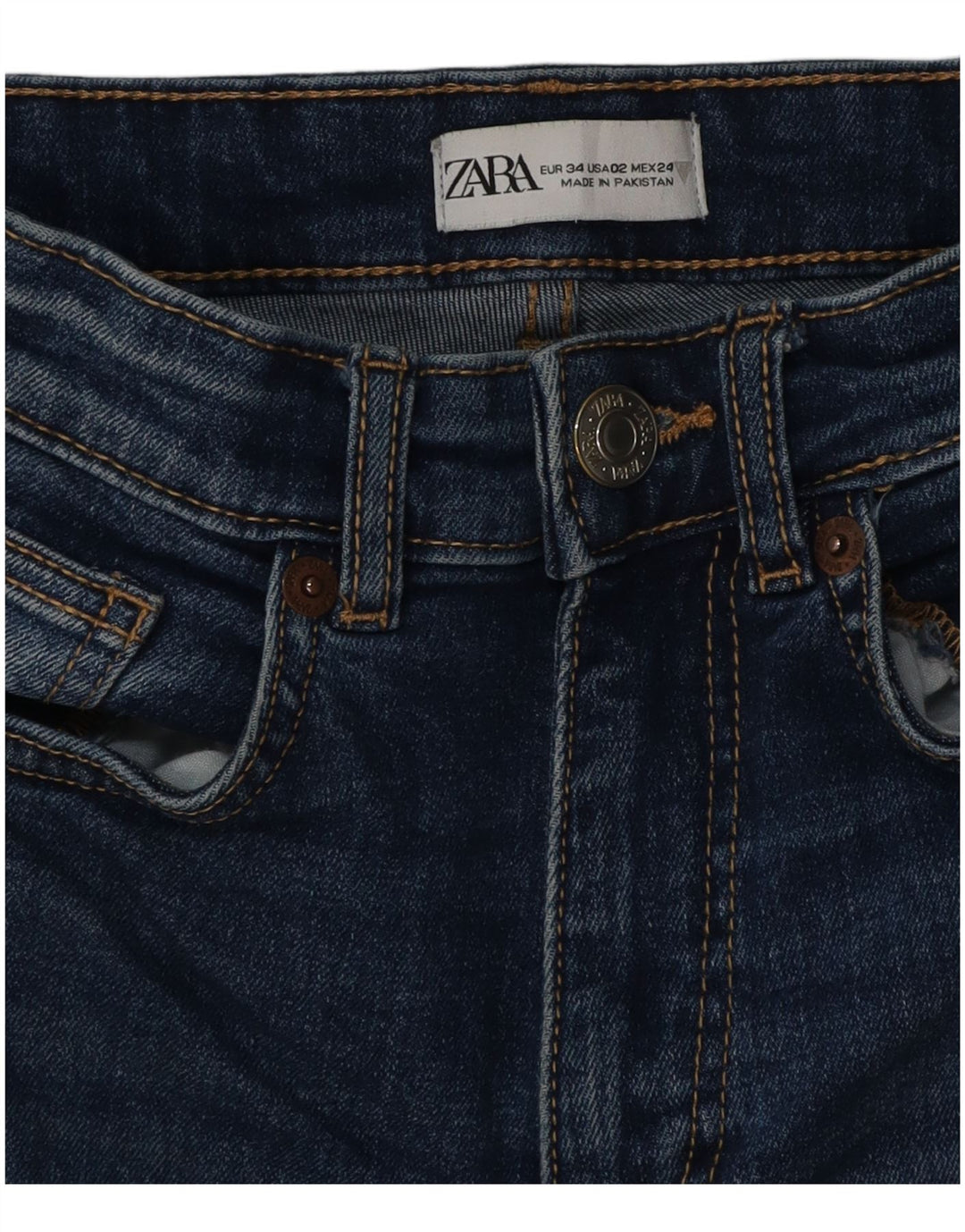 Zara Vaqueros Acampanados Mujer EU 34 2XS W24 L25 Algodón Azul