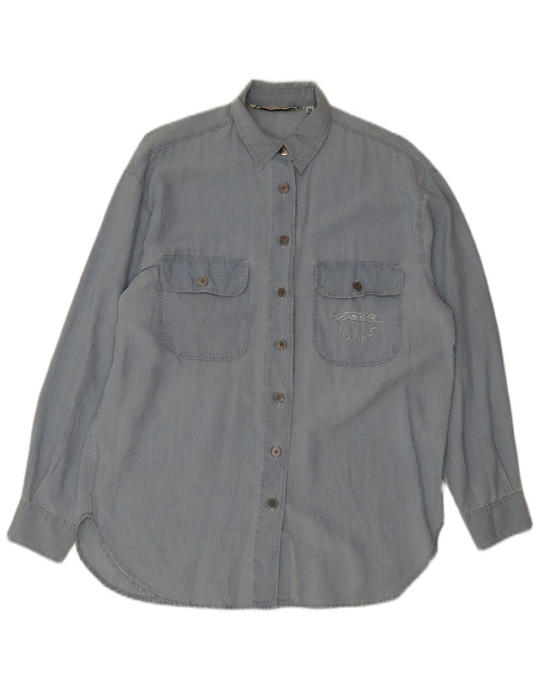 Camisa Mujer Krizia Jeans IT 42 Azul Medio