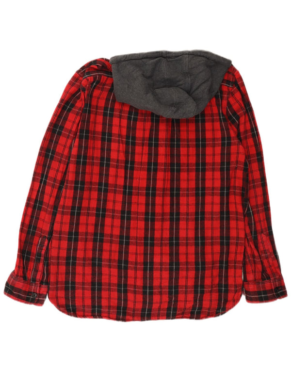 Vans Camisa de franela con capucha y corte clásico para hombre XL Algodón a cuadros rojos