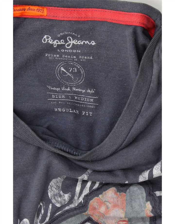 PEPE Jeans Camiseta gráfica de ajuste regular para hombre Top Medium Azul marino