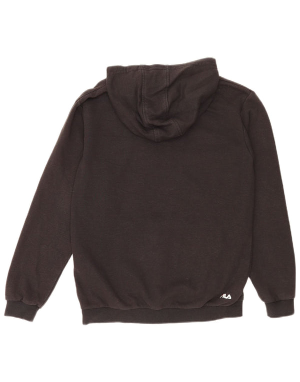 Fila - Sudadera con capucha para niños, 13-14 años, algodón negro
