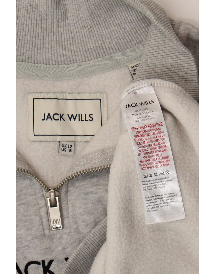 Jack Wills Sudadera con gráfico extragrande para mujer, talla 40, color gris medio