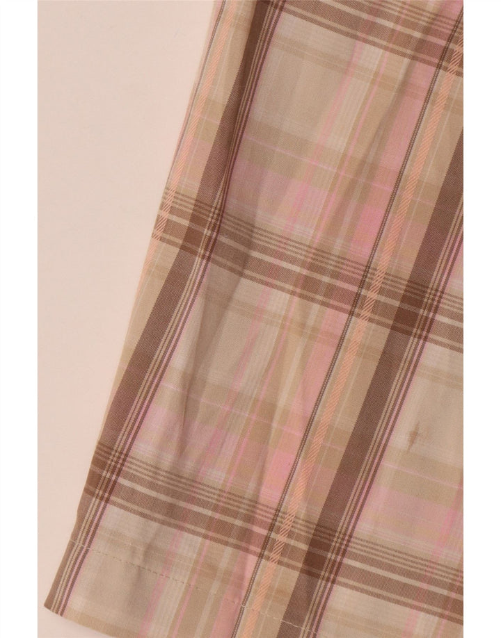 Izod Pantalones cortos chinos para mujer US 8 Medium W32 Pink Check Poliéster