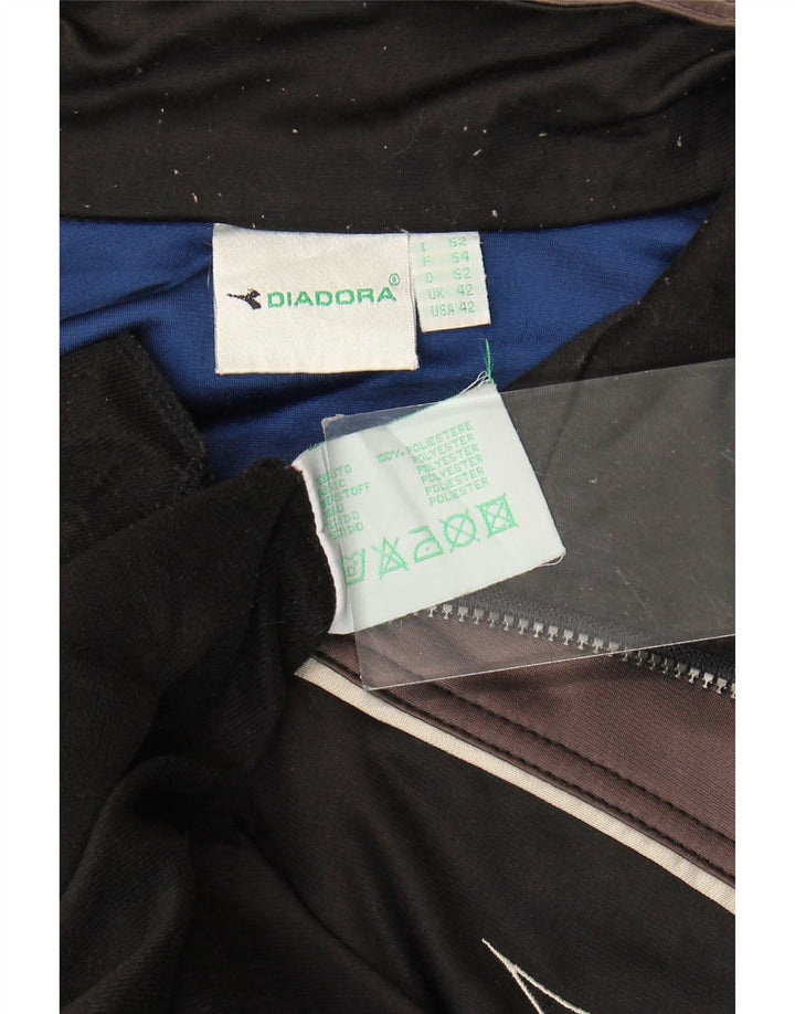 Diadora Chaqueta de chándal con gráfico para hombre, talla 42, color negro