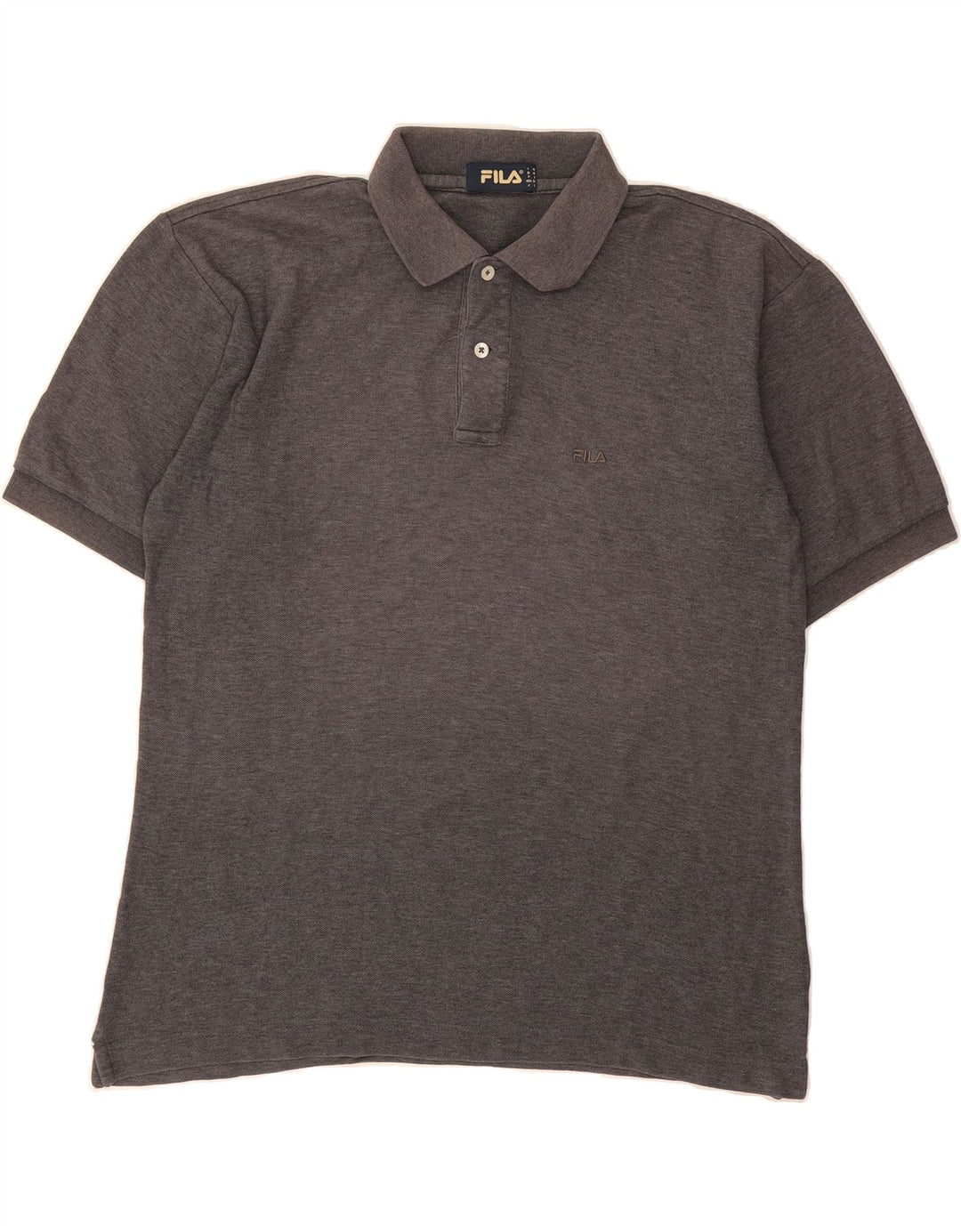 FILA Mens Polo Shirt IT 48 Medium Grey Cotton Vintage Fila and Second-Hand Fila from Messina Hembry 