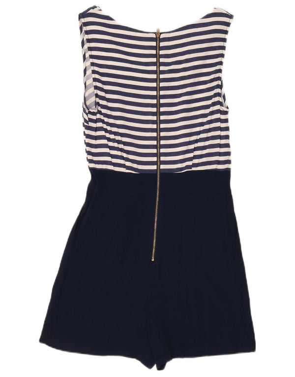 Topshop Mono corto sin mangas para mujer UK 10 Small Azul marino Rayas Viscosa