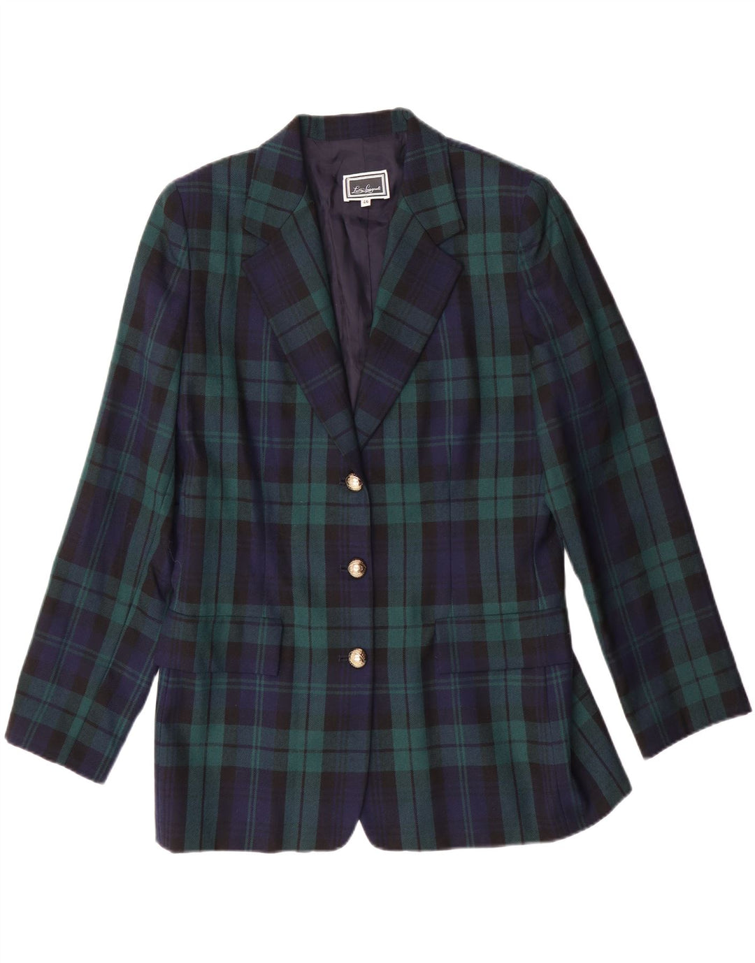 LUISA SPAGNOLI Chaqueta Blazer para Mujer IT 46 Grande Verde Cuadros Clásico