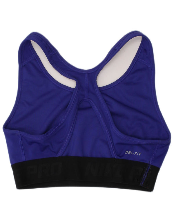 NIKE Womens Dri Fit Sport Bra Vest Top Medium Blue Polyester Sports