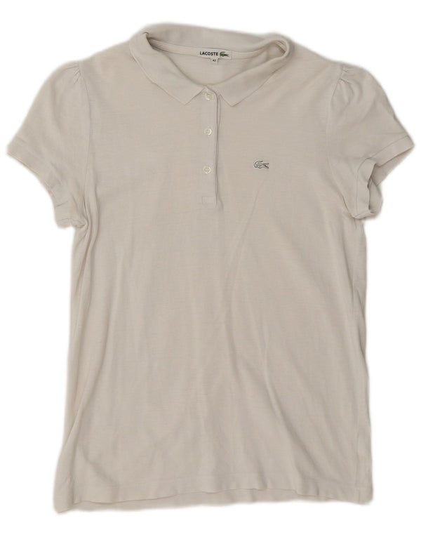 Polo Lacoste Mujer Talla 42 Grande Algodón Blanco
