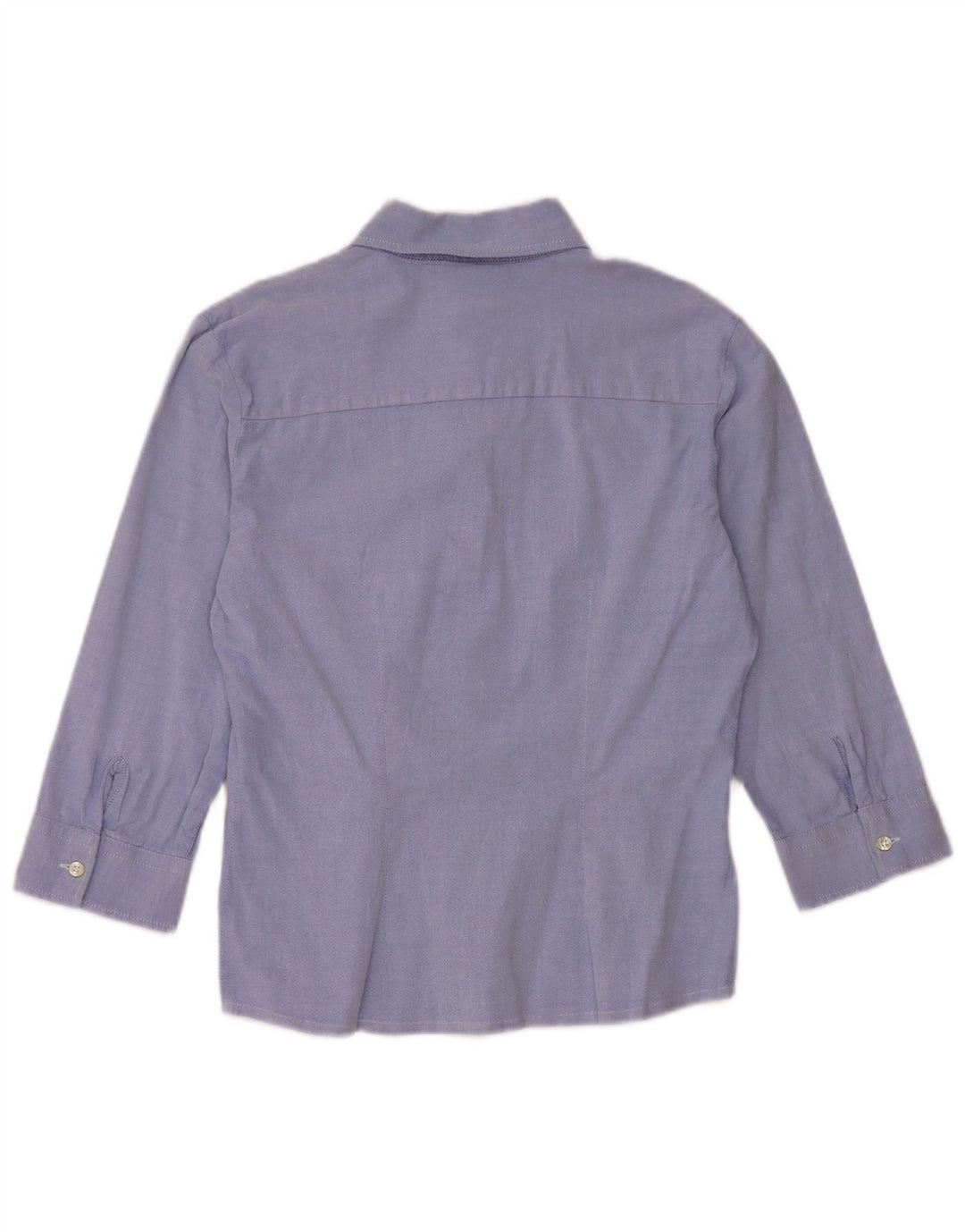 Benetton Camisa De Manga 3/4 Mujer ES 40 Pequeño Algodón Azul