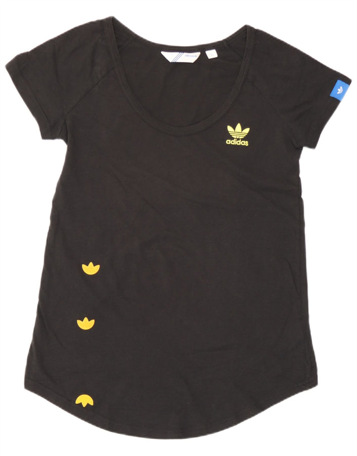 Adidas Camiseta gráfica para mujer Top EU 38 Mediano Negro Algodón