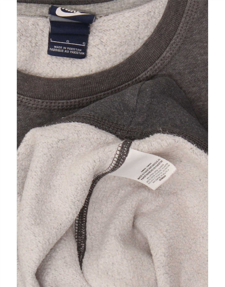 Nike Hombre Sudadera Jumper Grande Gris Algodón