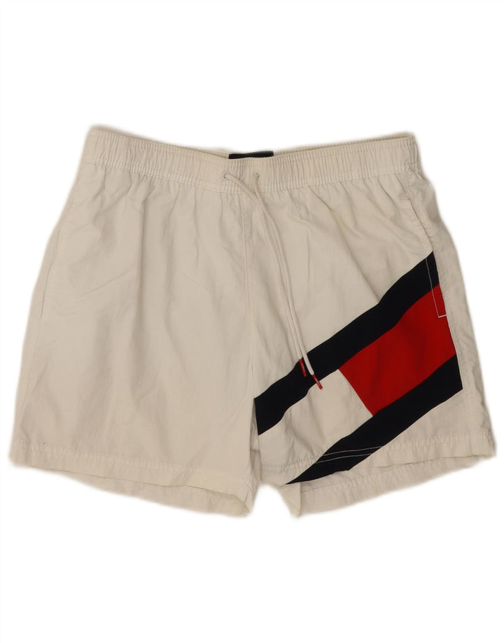 TOMMY HILFIGER Bañador con estampado gráfico para hombre Medium White Colourblock