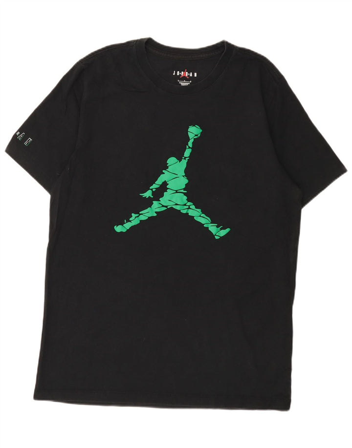 Jordan - Camiseta gráfica para hombre, talla grande, algodón negro