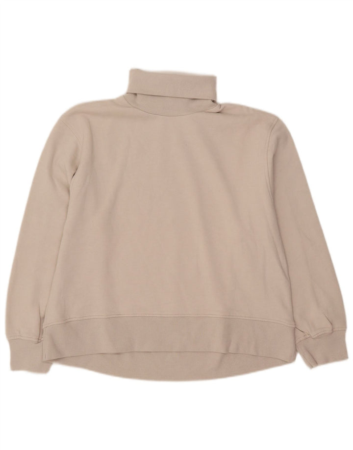Zara Mujer Roll Neck Sudadera Jumper UK 44 Medio Beige Algodón